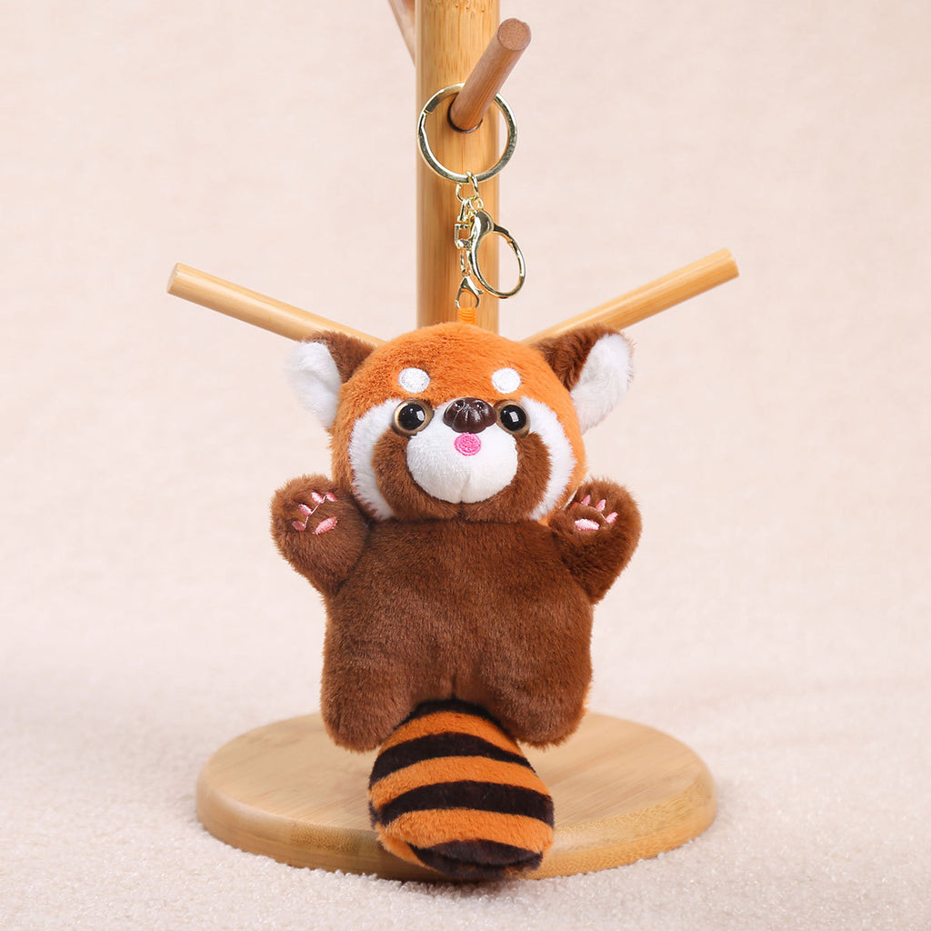 Standing Raccoon Plush Toy Keychain