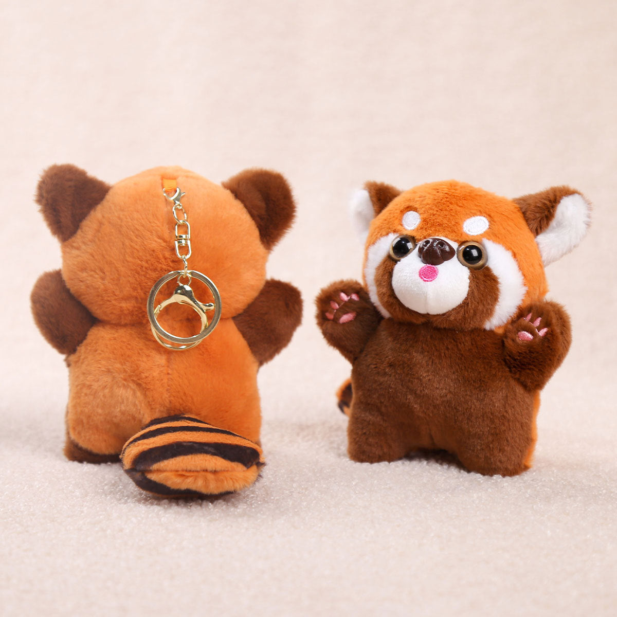 Standing Raccoon Plush Toy Keychain