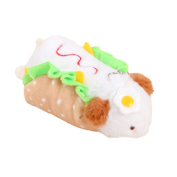 Cute Fried Egg and Hot Dog Plush Toy Keychain