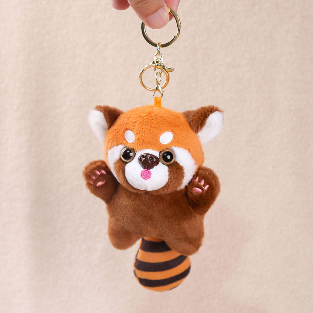 Standing Raccoon Plush Toy Keychain