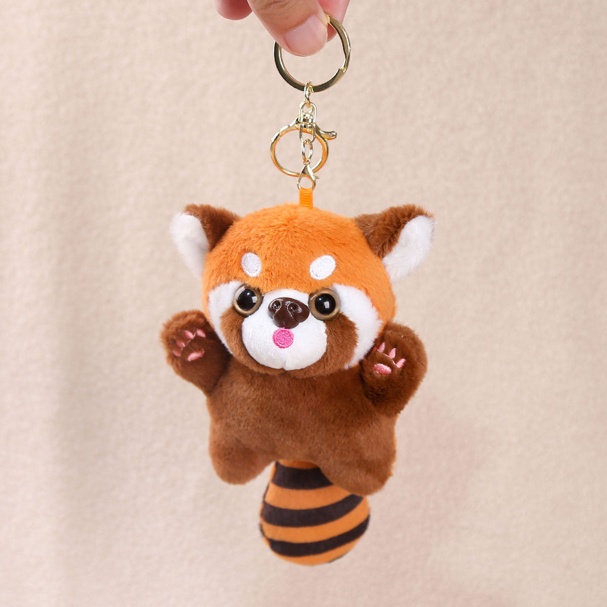 Standing Raccoon Plush Toy Keychain