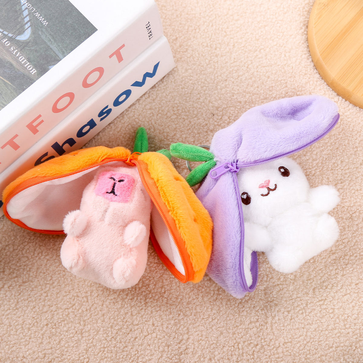 Fruit-Themed Capybara Plush Keychain
