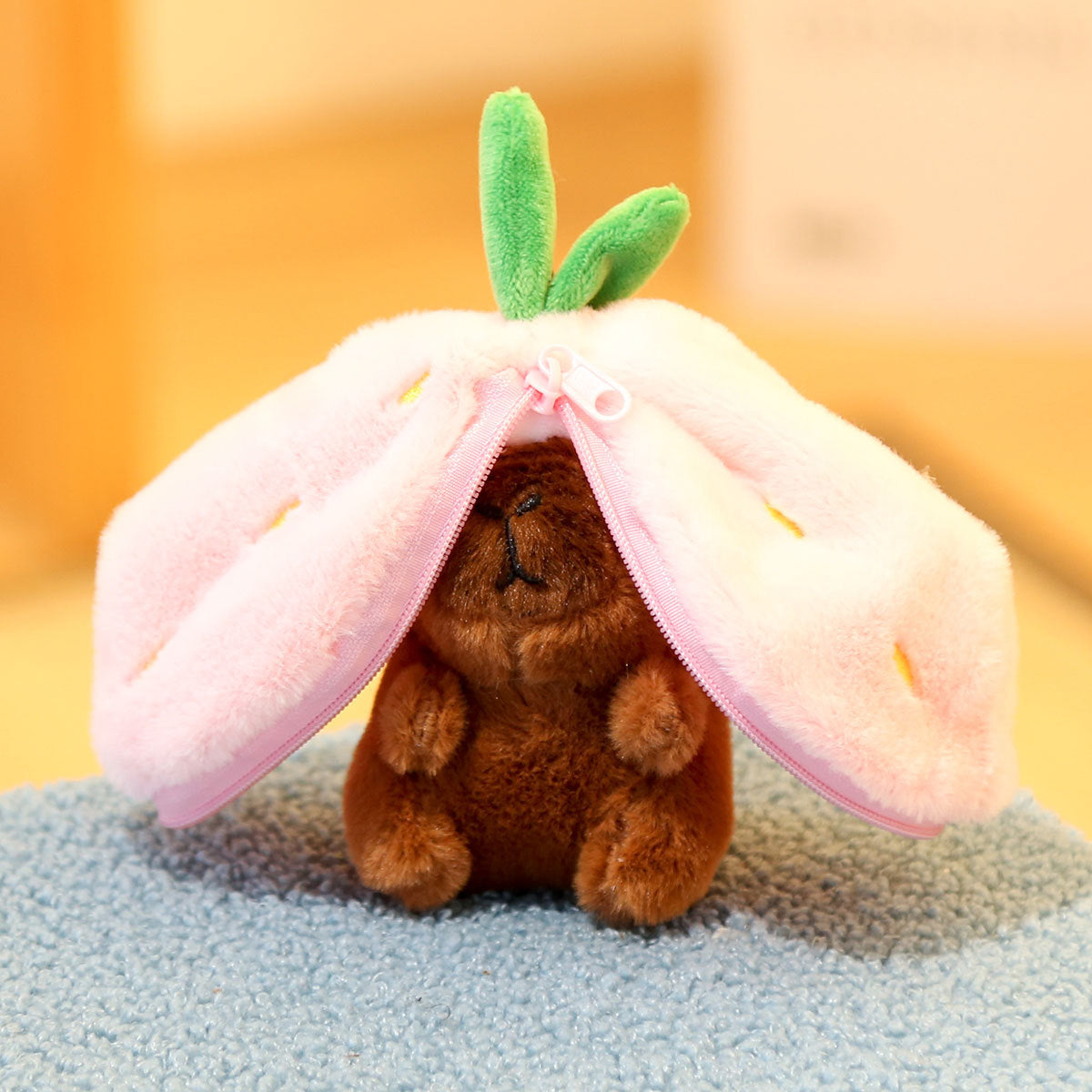 Fruit-Themed Capybara Plush Keychain