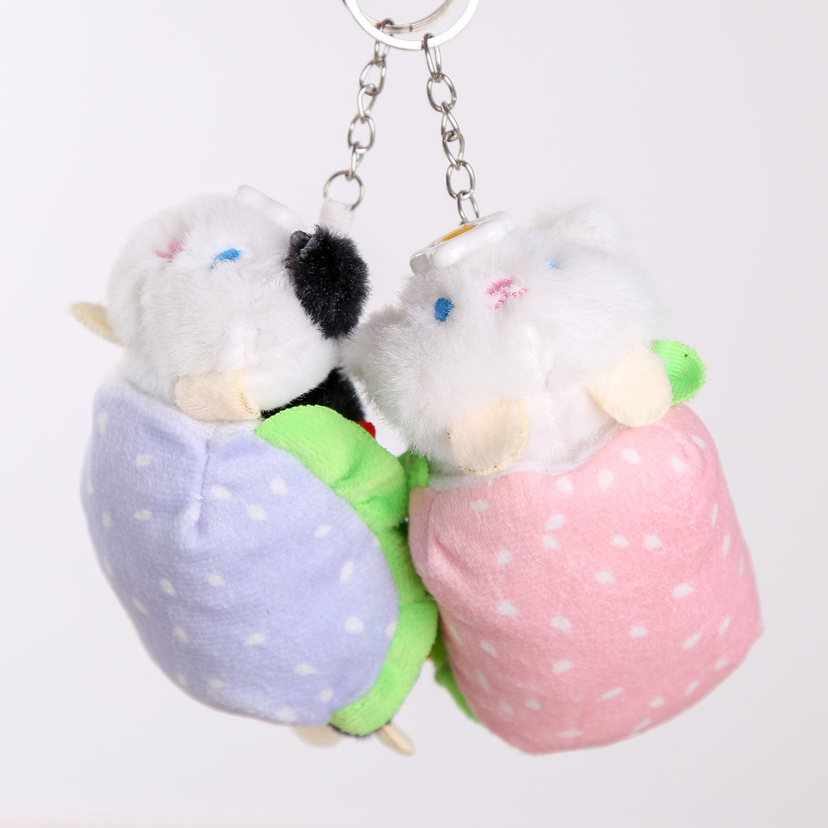 Cute Fried Egg and Hot Dog Plush Toy Keychain